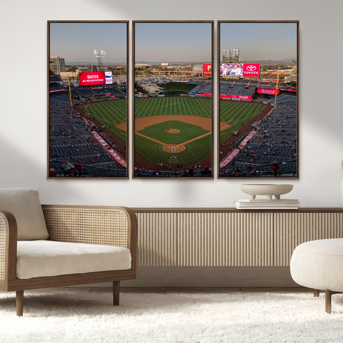 MGV-FC-48X32-3P - Los Angeles Angels Baseball Canvas Print - Anaheim Angel Stadium Wall Art Canvas Print