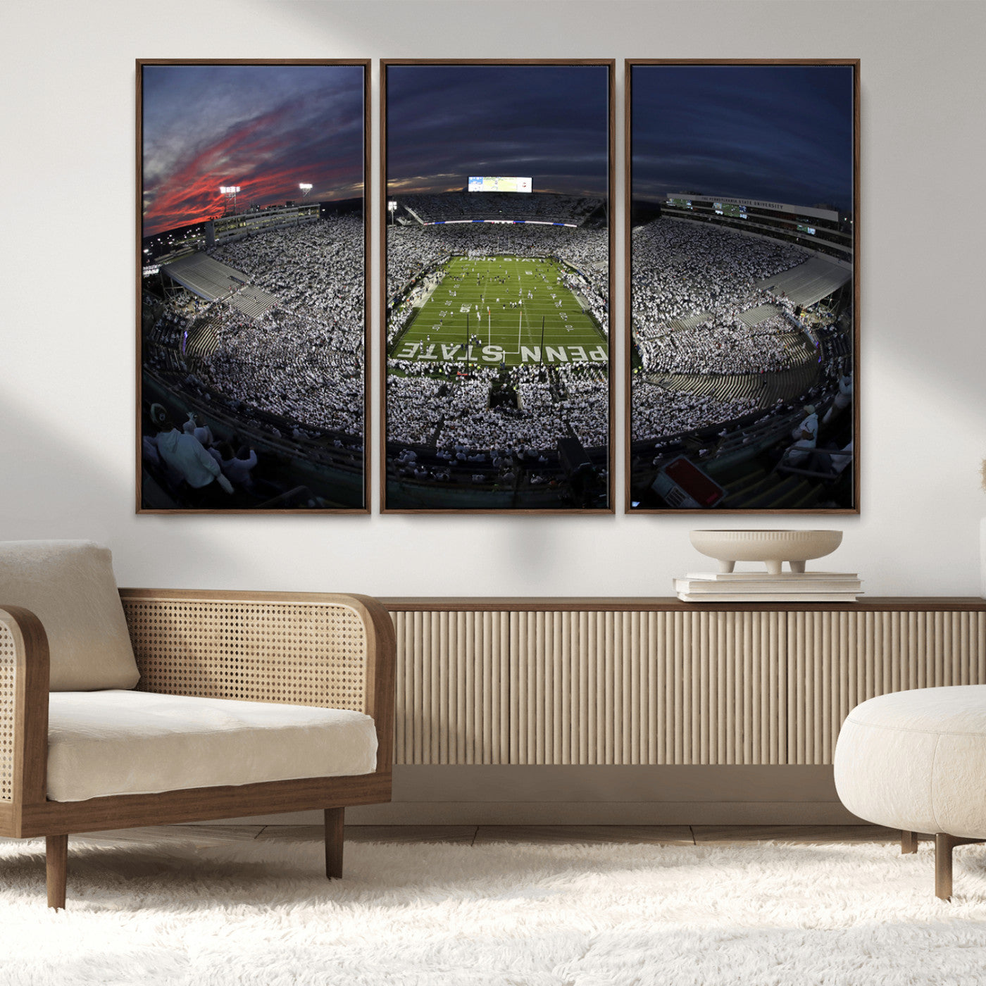 MGV-FC-48X32-3P - Penn State University Nittany Lions Football Team Print - University Park Beaver Stadium Wall Art
