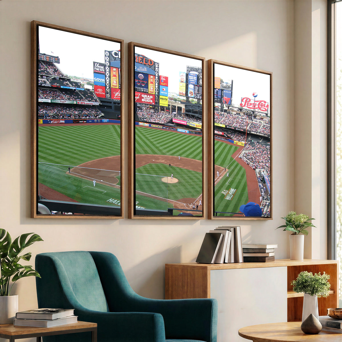 64829-MGV-CV-36X24 - New York Mets Baseball Team Print, Citi Field Baseball Stadium Wall Art