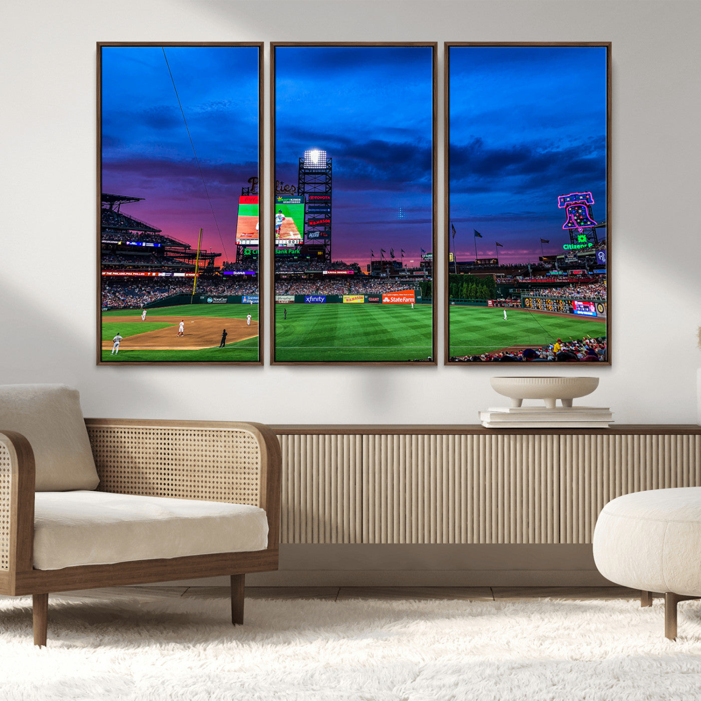 MGV-FC-48X32-3P - Philadelphia Phillies Baseball Team Print - Philadelphia Citizens Bank Park Stadium Canvas Wall Art