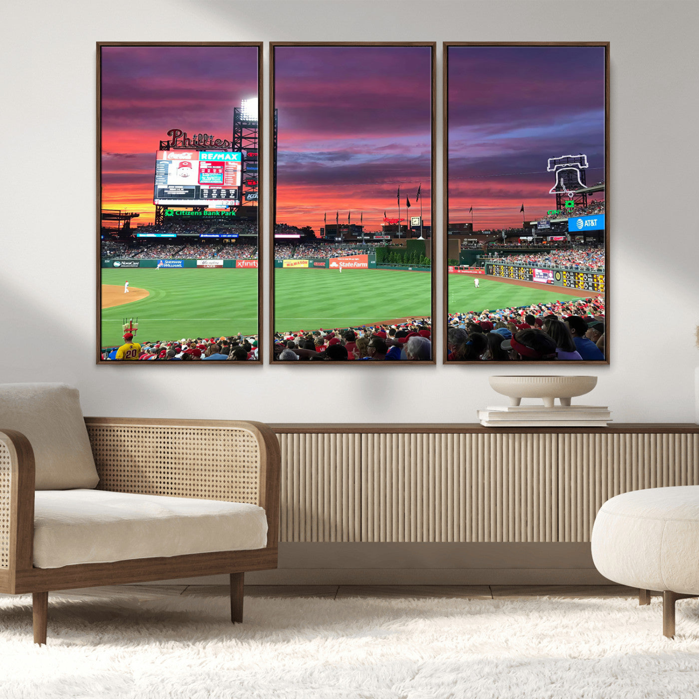 MGV-FC-48X32-3P - Philadelphia Phillies Baseball Team Print - Philadelphia Citizens Bank Park Stadium Wall Art Canvas