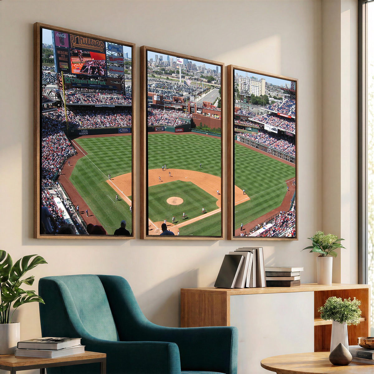 85755-MGV-CV-36X24 - Philadelphia Phillies Baseball Team Print - Philadelphia Citizens Bank Park Stadium Wall Art Canvas