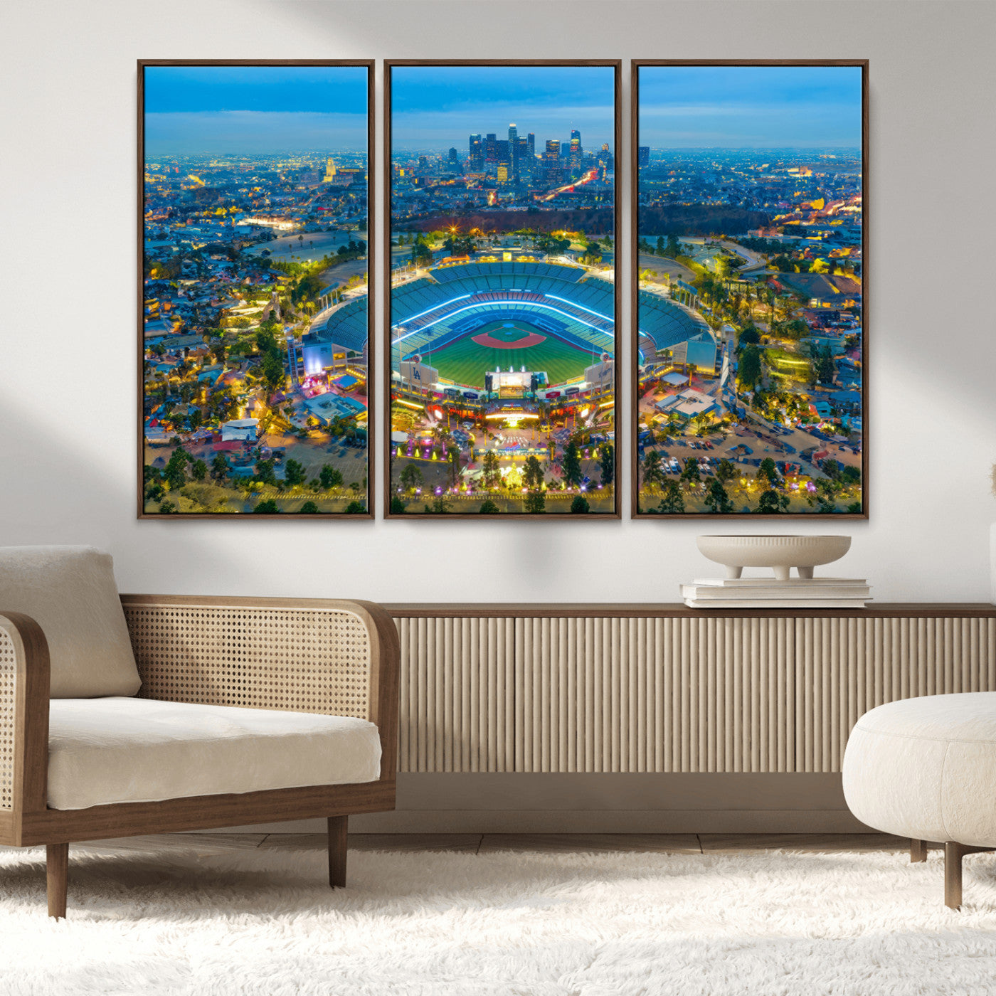 MGV-FC-48X32-3P - Los Angeles Dodgers Wall Art Canvas, Dodger Stadium Wall Art Canvas Print - MLB Baseball Stadium