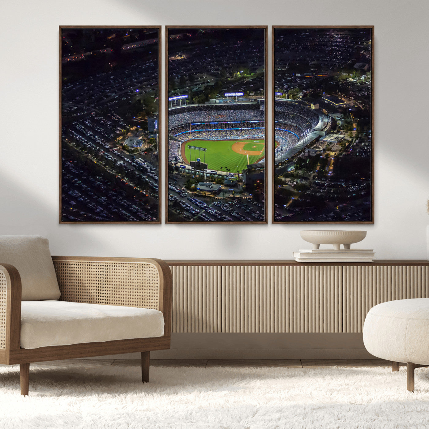 MGV-FC-48X32-3P - Los Angeles Dodgers Dodger Stadium Wall Art Canvas Print - MLB Baseball Stadium