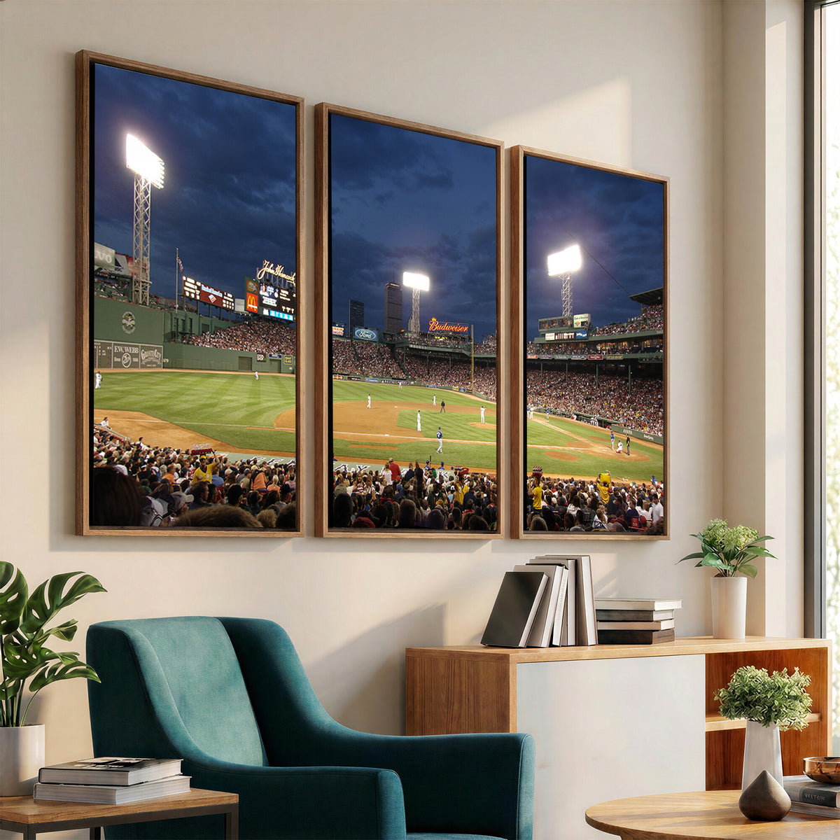 85099-MGV-CV-36X24 - Boston Red Sox Baseball Team Print Canvas, Massachusetts Fenway Park Stadium Wall Art
