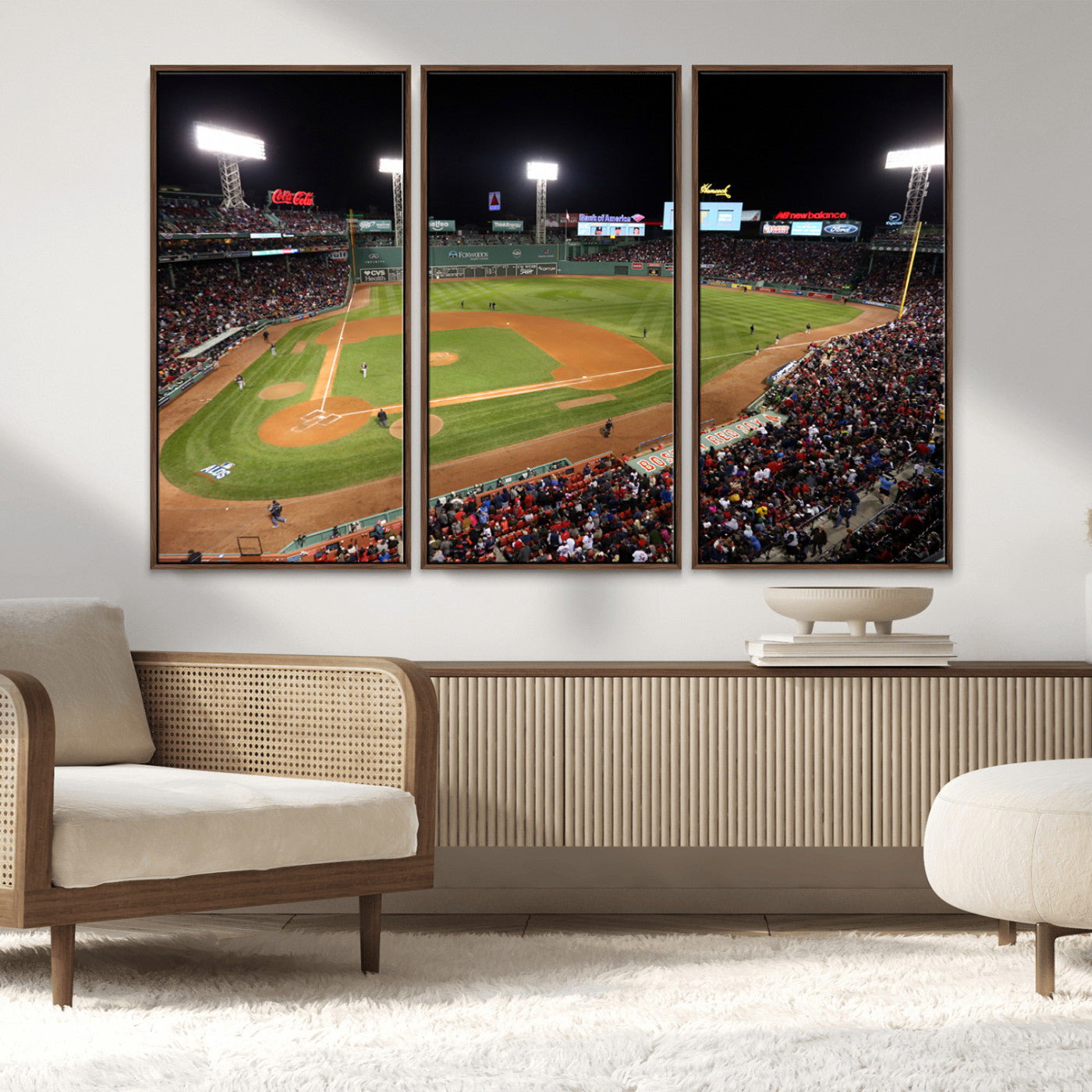 MGV-FC-48X32-3P - Boston Red Sox Baseball Team Print - Massachusetts Fenway Park Stadium Wall Art Canvas Print