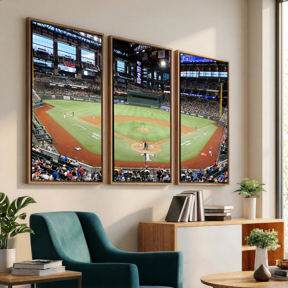 78468-MGV-CV-36X24 - Texas Rangers Baseball Team Print, Arlington Globe Life Field Stadium Wall Art