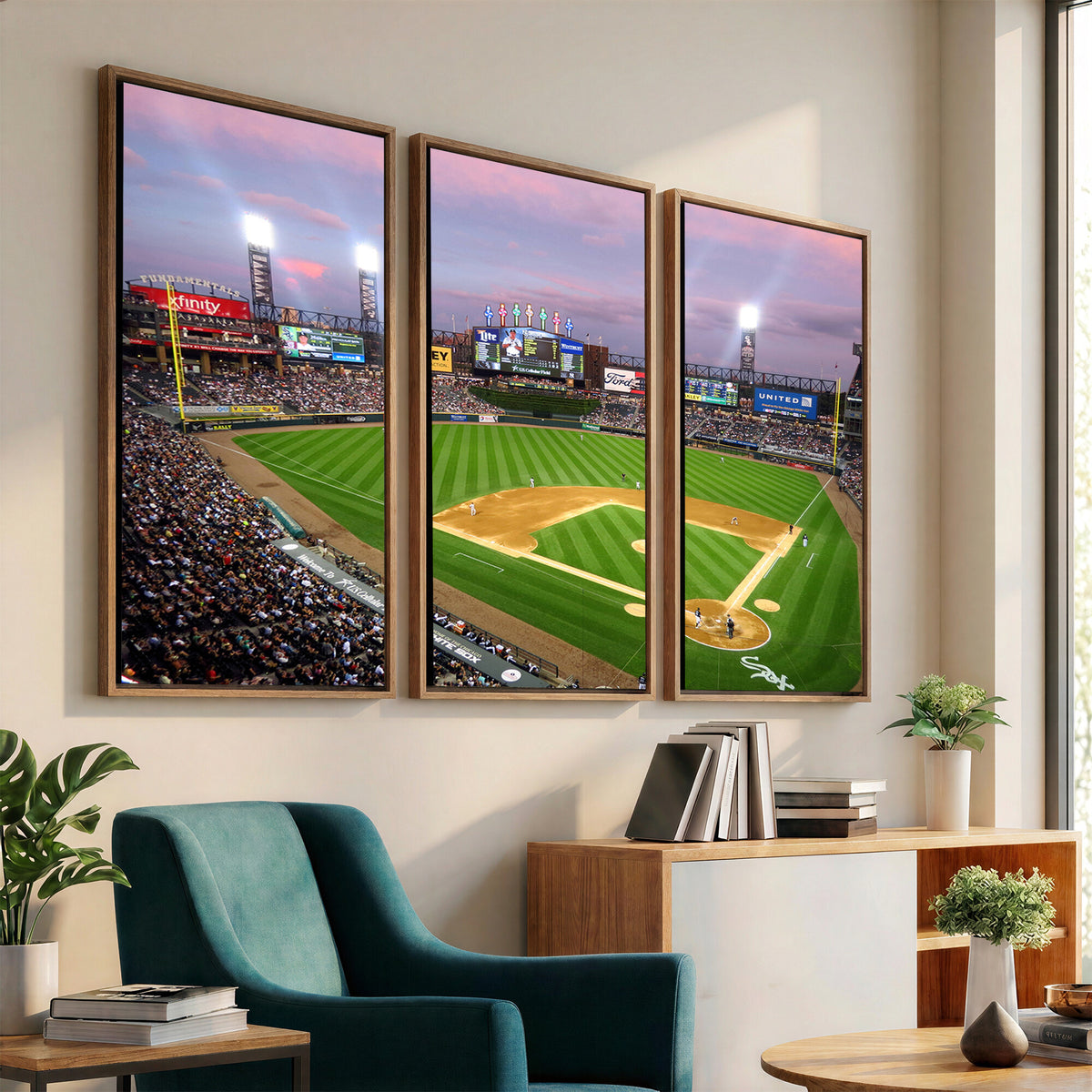 38470-MGV-CV-36X24 - Chicago White Sox Baseball Team Print Canvas, Guaranteed Rate Field Stadium Wall Art