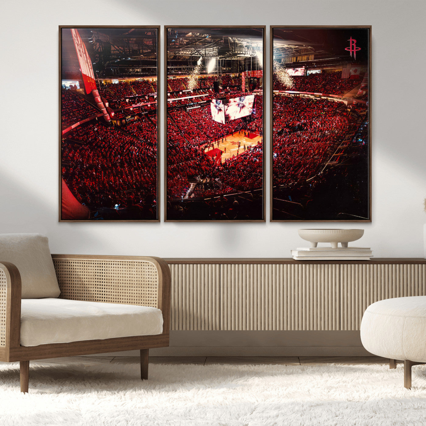 MGV-FC-48X32-3P - Houston Rockets Basketball Team Print Canvas- Houston Toyota Center Stadium Wall Art Canvas Print
