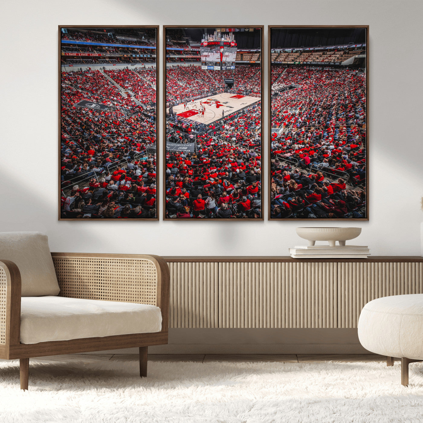MGV-FC-48X32-3P - Louisville Cardinals Basketball Print Canvas - Louisville KFC Yum Center Arena Wall Art Canvas Print