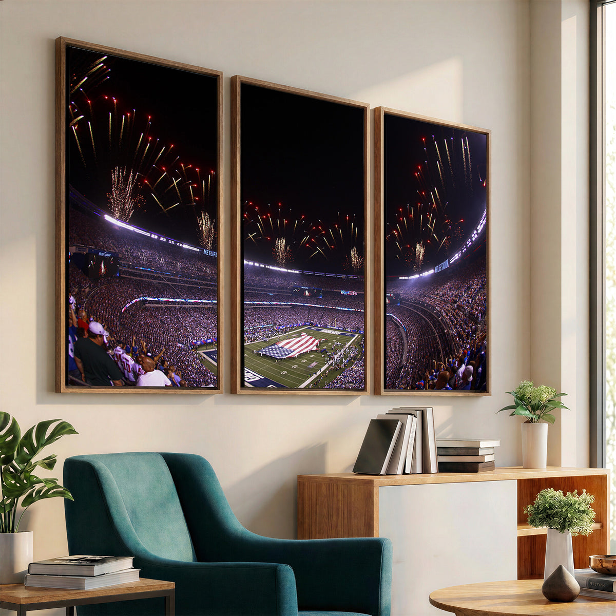 56360-MGV-CV-36X24 - New York Giants Football Team Print, East Rutherford MetLife Stadium Wall Art