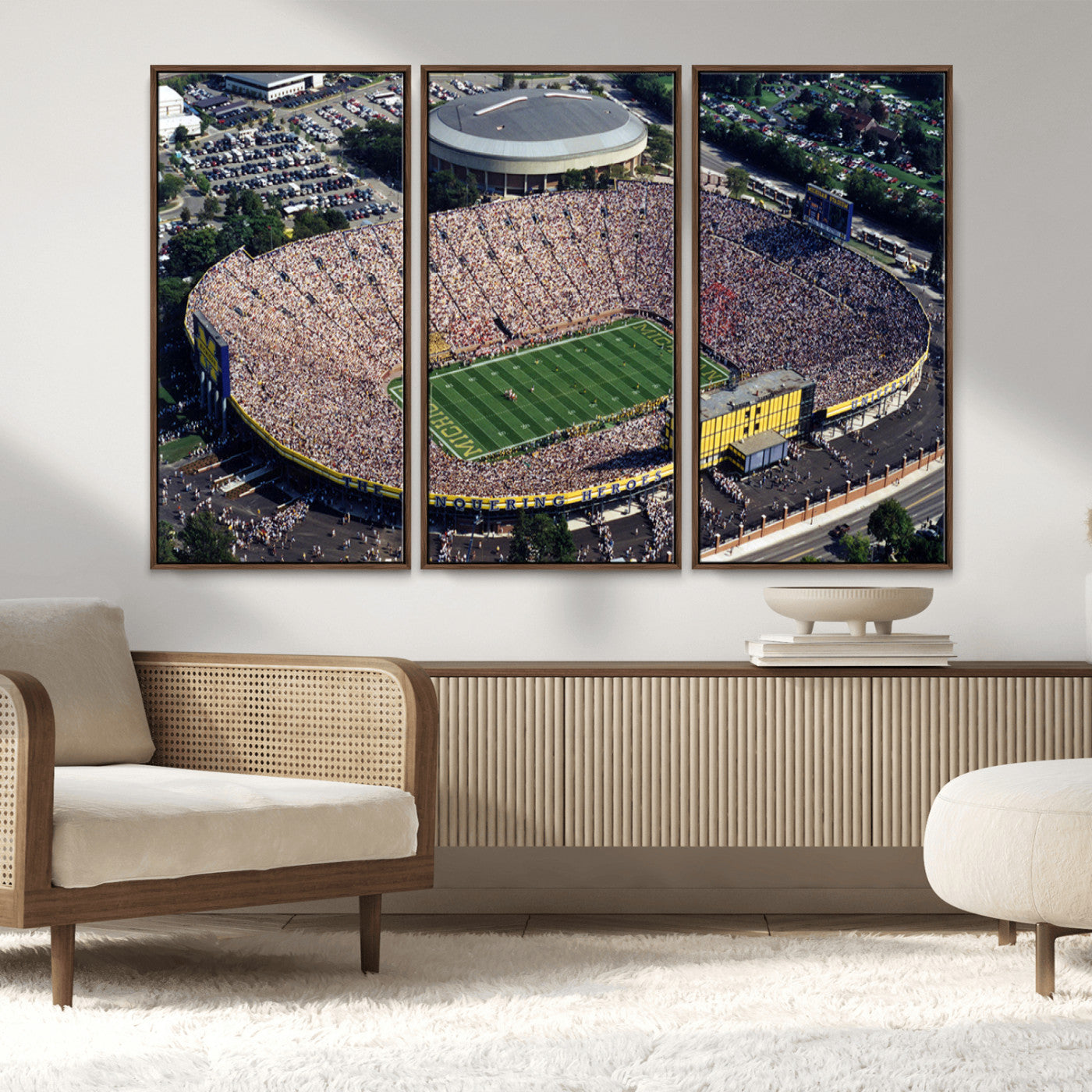 MGV-FC-48X32-3P - Michigan Wolverines Football Team Print - Ann Arbor Michigan Stadium Print, Michigan Wolverines