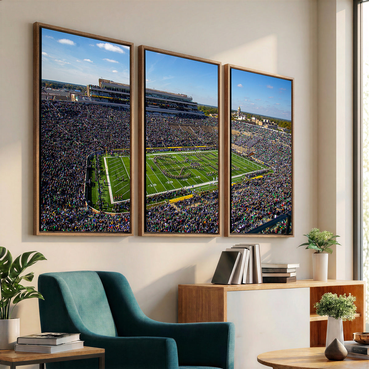 50114-MGV-CV-36X24 - Notre Dame Fighting Irish Football Team Print, Notre Dame Stadium Wall Art