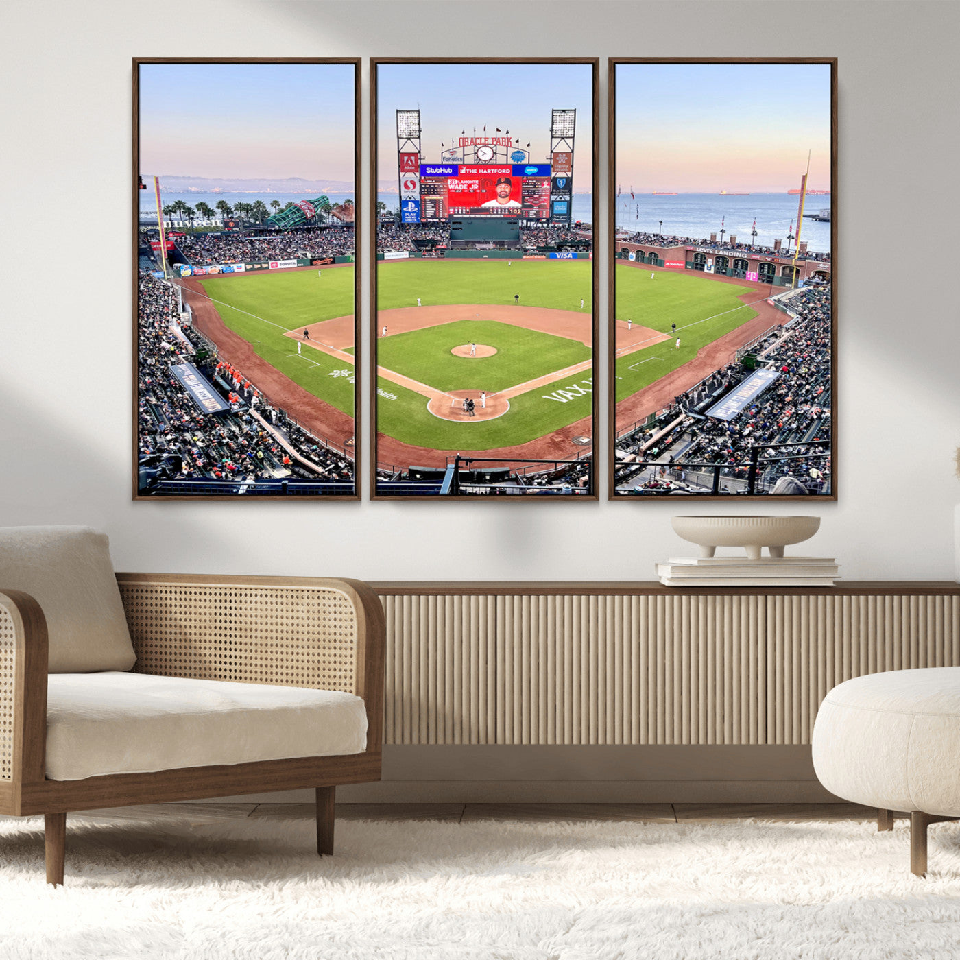 MGV-FC-48X32-3P - San Francisco Giants Baseball Team Print - Oracle Park Stadium Wall Art Canvas Print