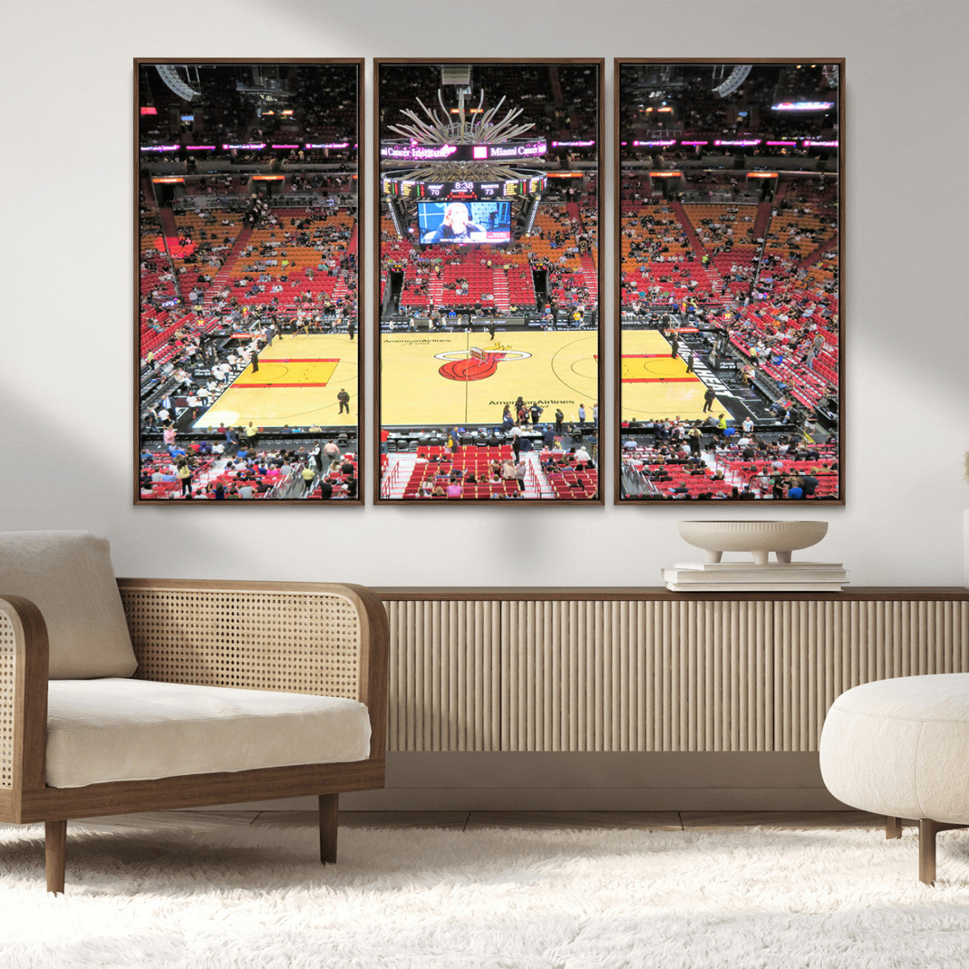MGV-FC-48X32-3P - Miami Heat Basketball Team Print Wall Art- Kaseya Center Stadium Wall Art Canvas Print