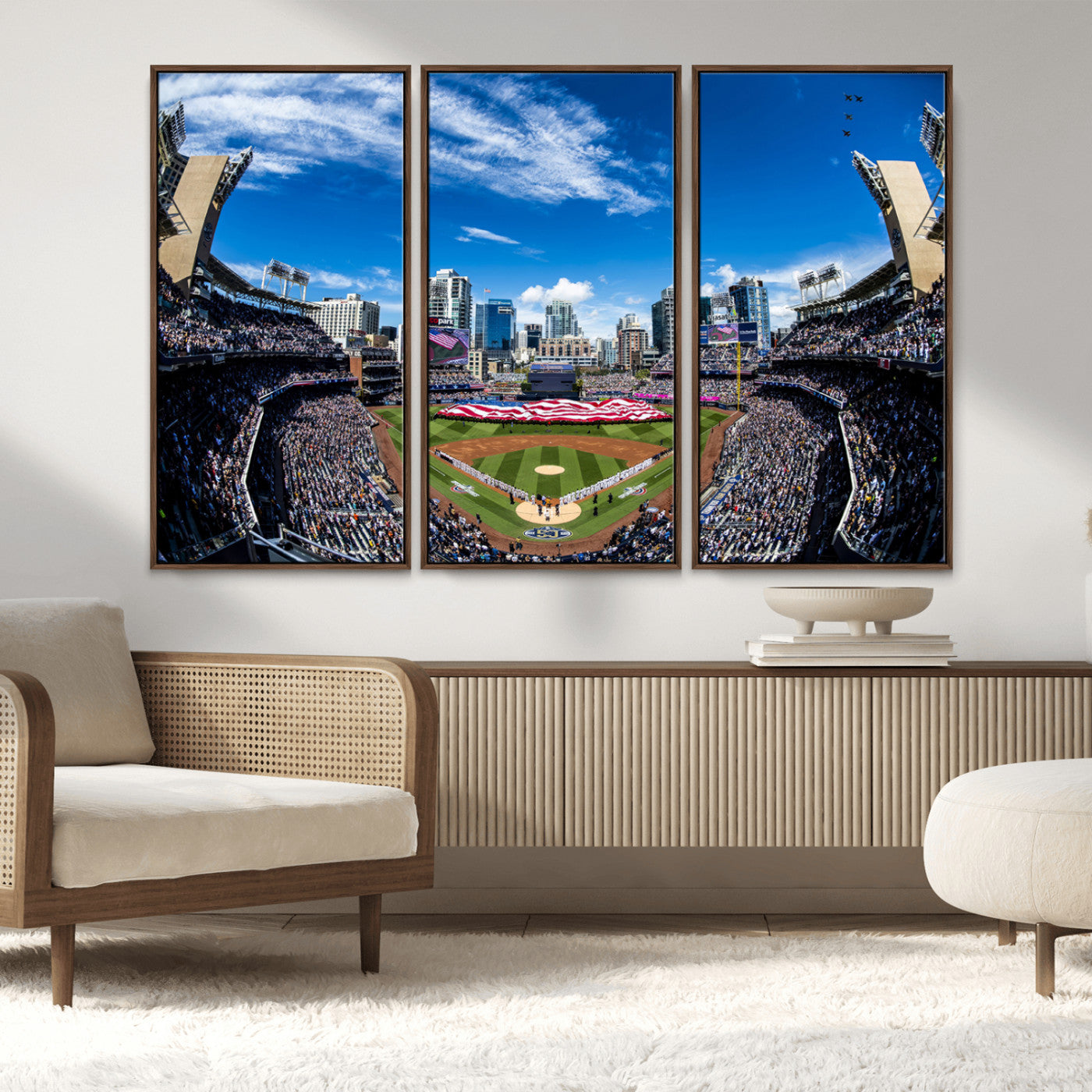MGV-FC-48X32-3P - San Diego Padres Baseball Team Print - Petco Park Stadium Wall Art Canvas Print