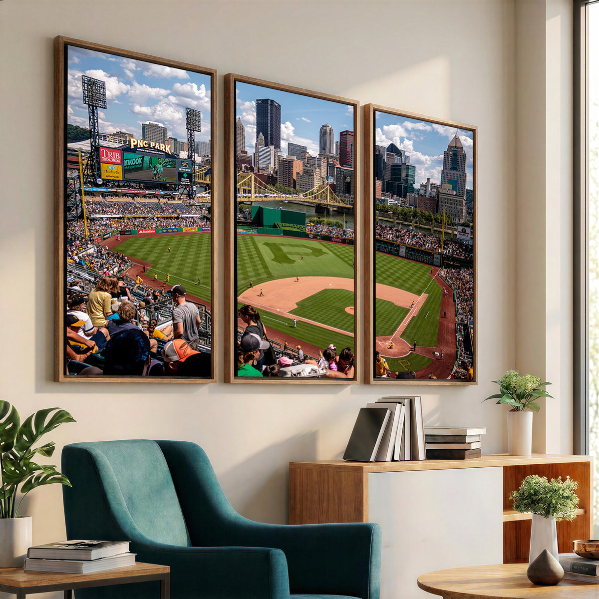66872-MGV-CV-36X24 - Pittsburgh Pirates Baseball Team Print, PNC Park Stadium