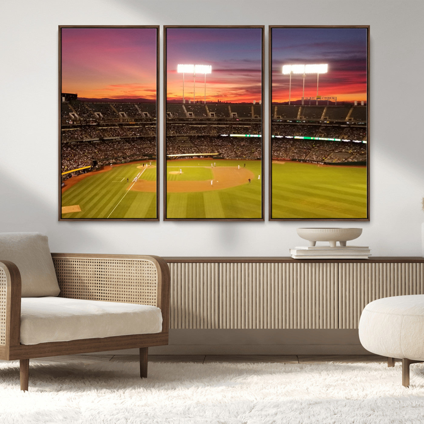 MGV-FC-48X32-3P - Oakland Athletics Baseball Team Print - Oakland Coliseum Stadium Wall Art Canvas Print