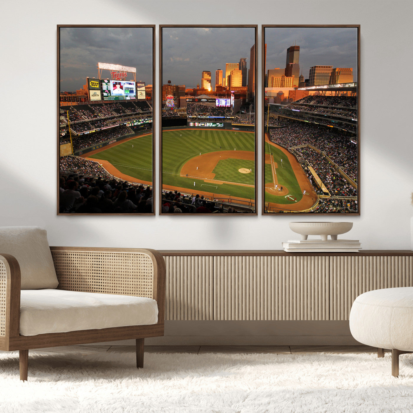 MGV-FC-48X32-3P - Minnesota Twins Baseball Team Print - Minneapolis Target Field Stadium Wall Art Canvas Print