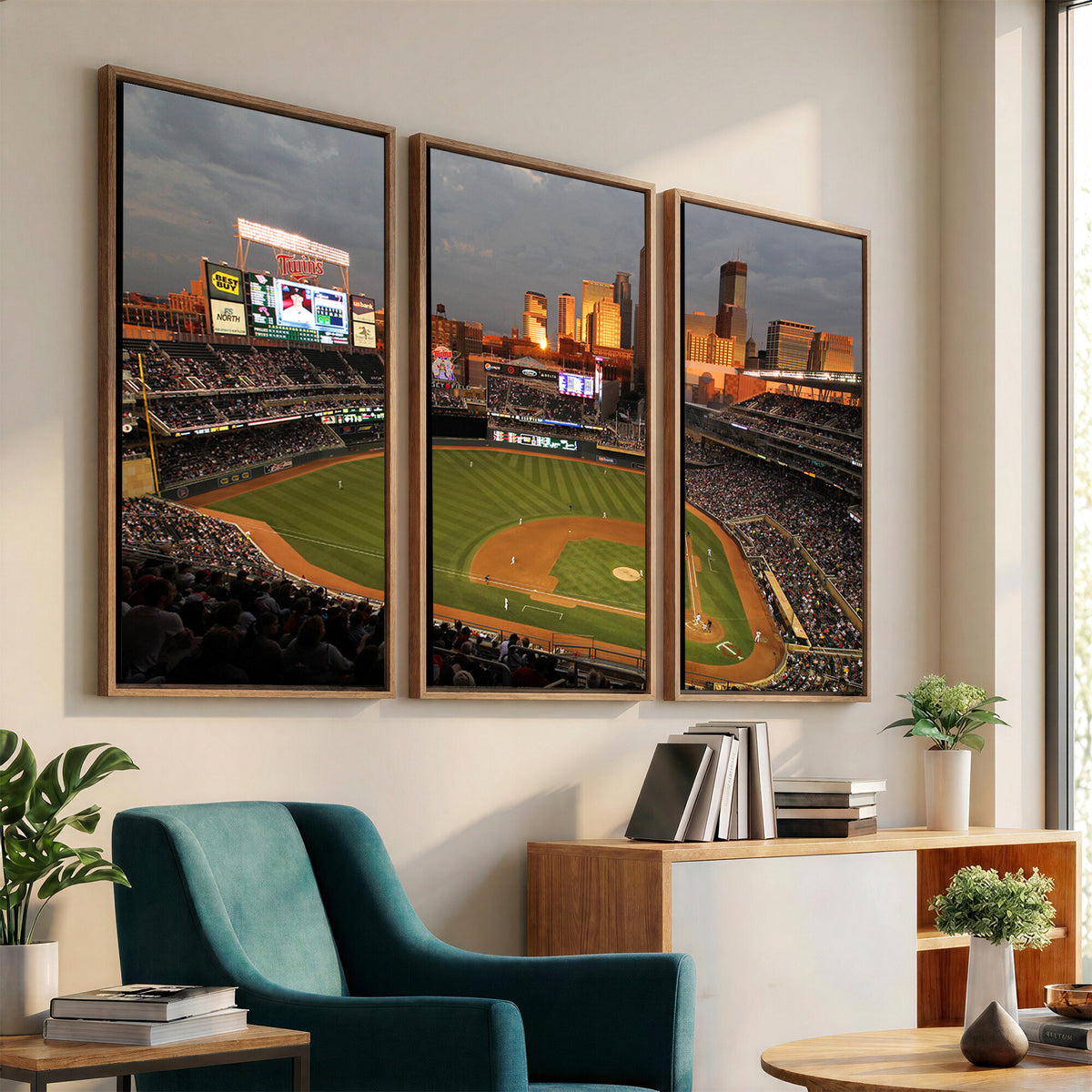 99822-MGV-CV-36X24 - Minnesota Twins Baseball Team Print, Minneapolis Target Field Stadium Wall Art