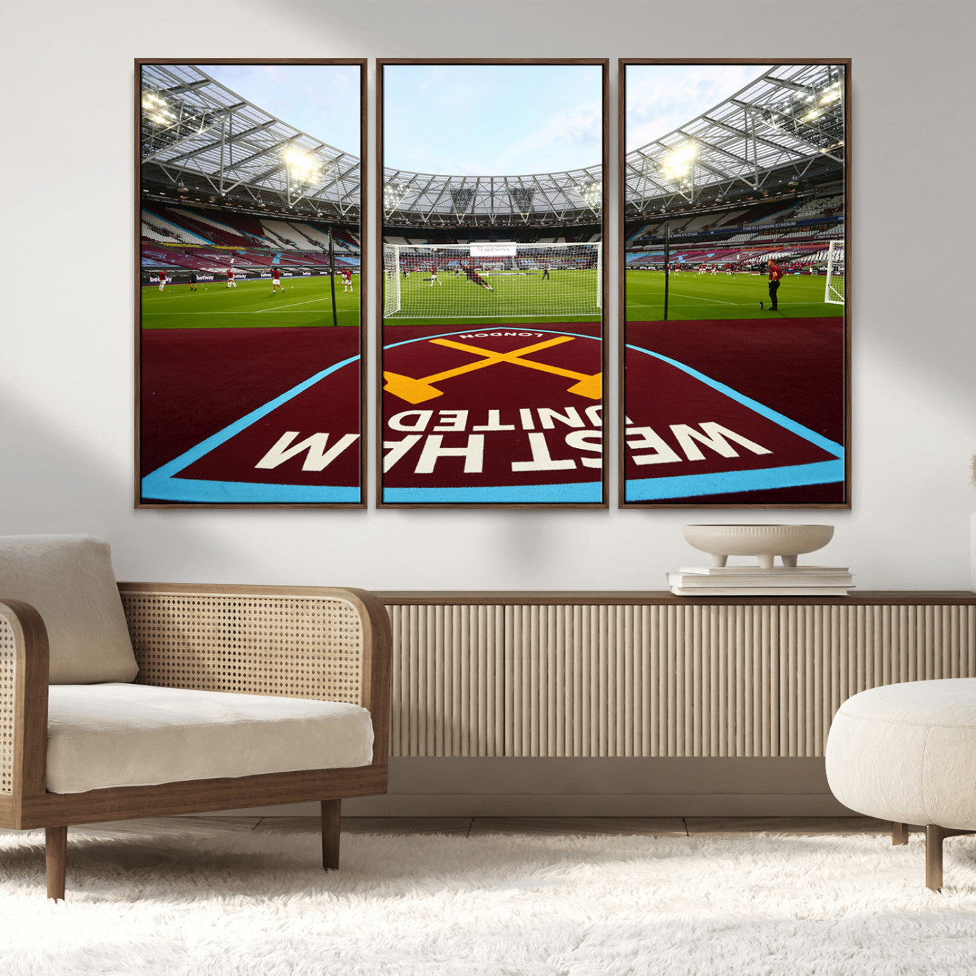 MGV-FC-48X32-3P - West Ham United FC Stadium Canvas Wall Art – London Stadium Football Print – Premier League Team