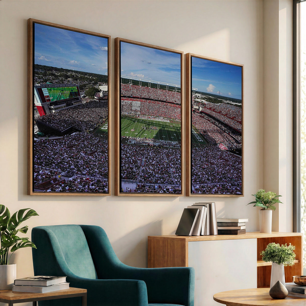 83382-MGV-CV-36X24 - South Carolina Gamecocks Football Team Print, Columbia Williams-Brice Stadium Wall Art