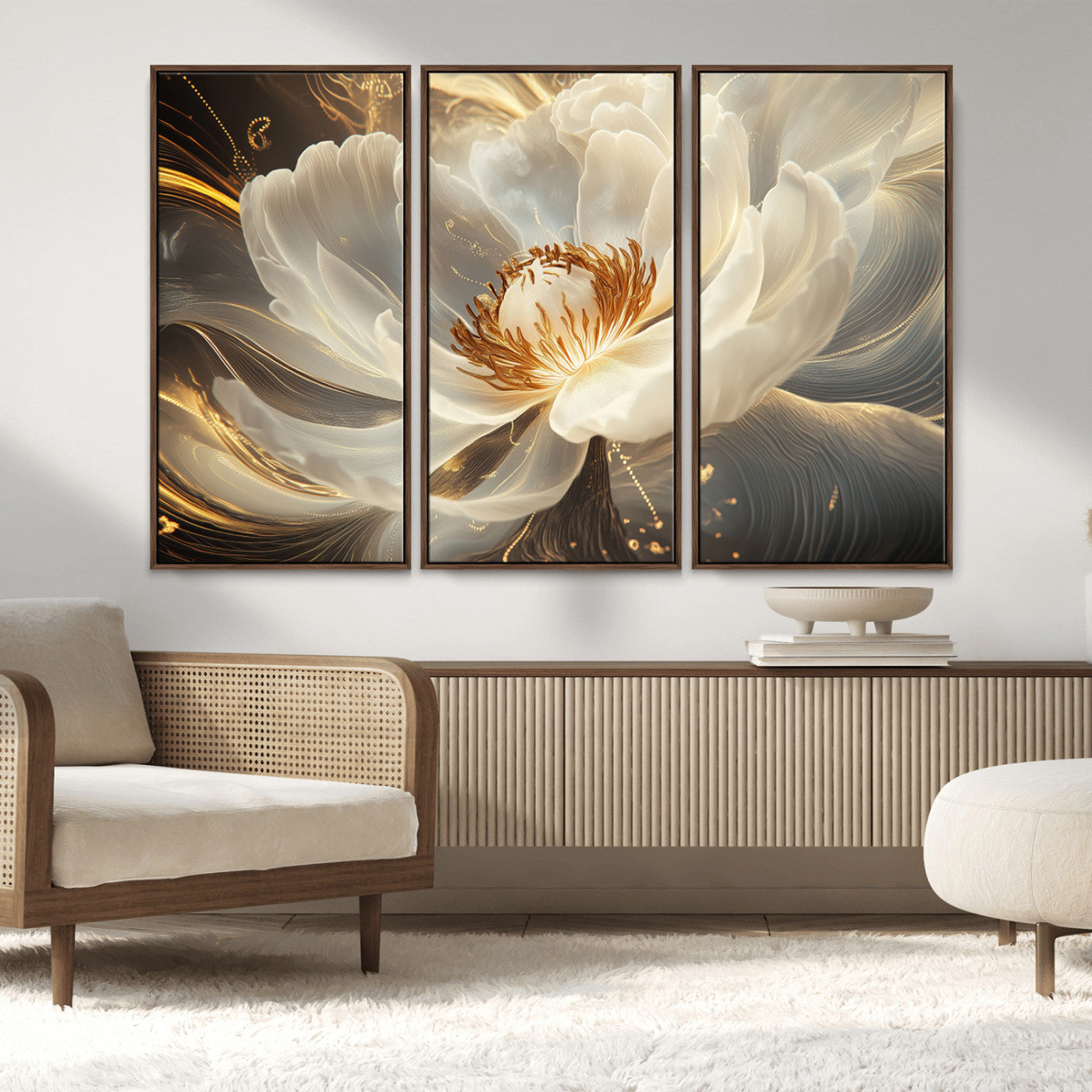 MGV-FC-48X32-3P - Abstract Floral Wall Art Canvas Print