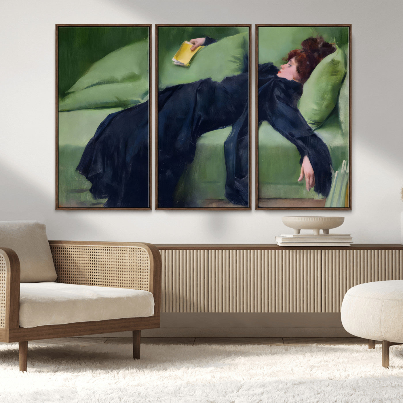 MGV-FC-48X32-3P - Decadent Girl by Ramon Casas Wall Art Canvas Print, Framed Decadent Girl Canvas Print
