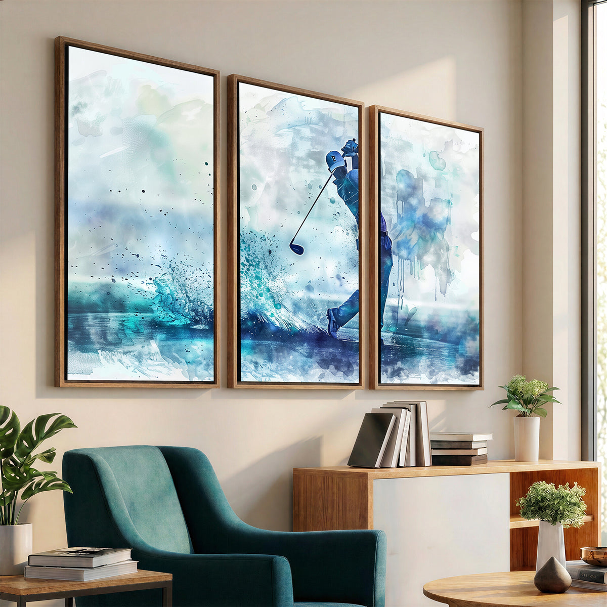 45328-MGV-CV-36X24 - Watercolor Abstract Golf Swing Wall Art Canvas Print