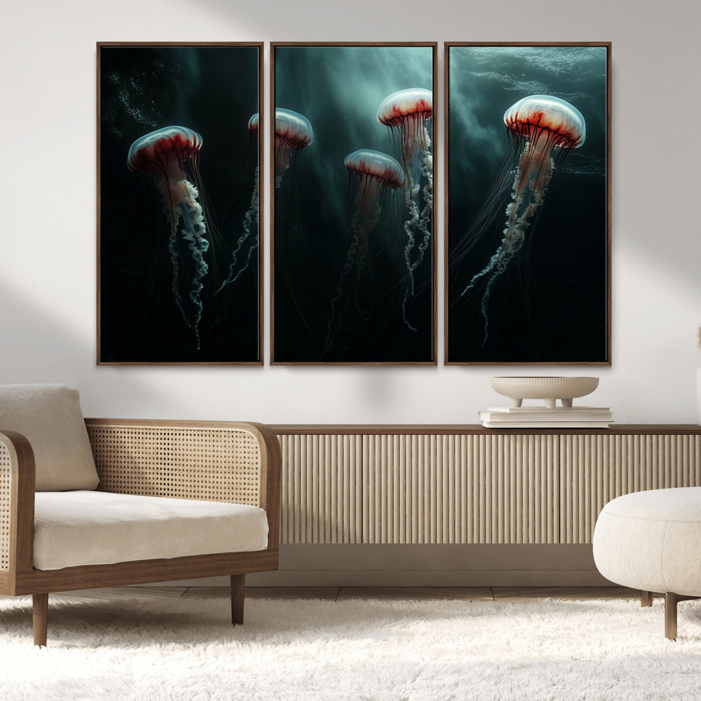MGV-FC-48X32-3P - Abstract Jellyfish Wall Art Canvas Print