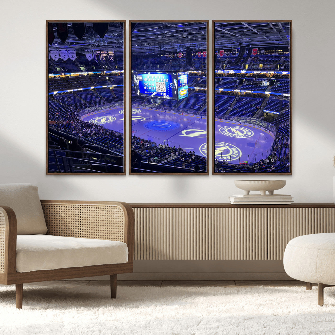 MGV-FC-48X32-3P - Amalie Arena Florida Wall Art Canvas Print - NHL Hockey Stadium Print Wall Art