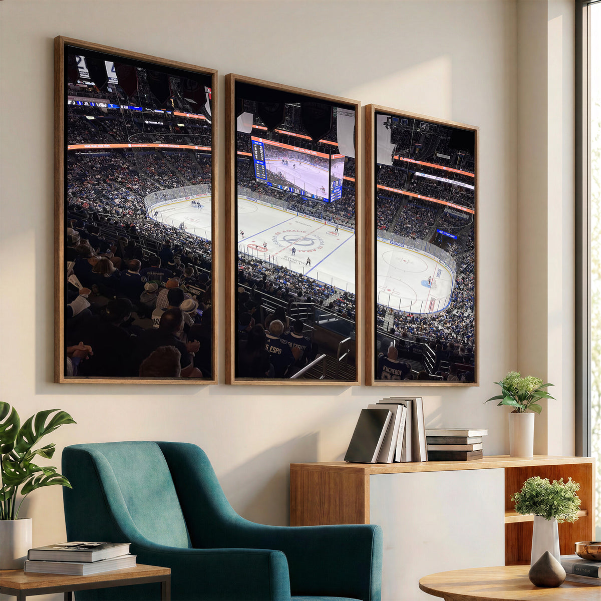 51641-MGV-CV-36X24 - Amalie Arena Florida Wall Art Canvas Print, NHL Hockey, Framed and Ready to Hang