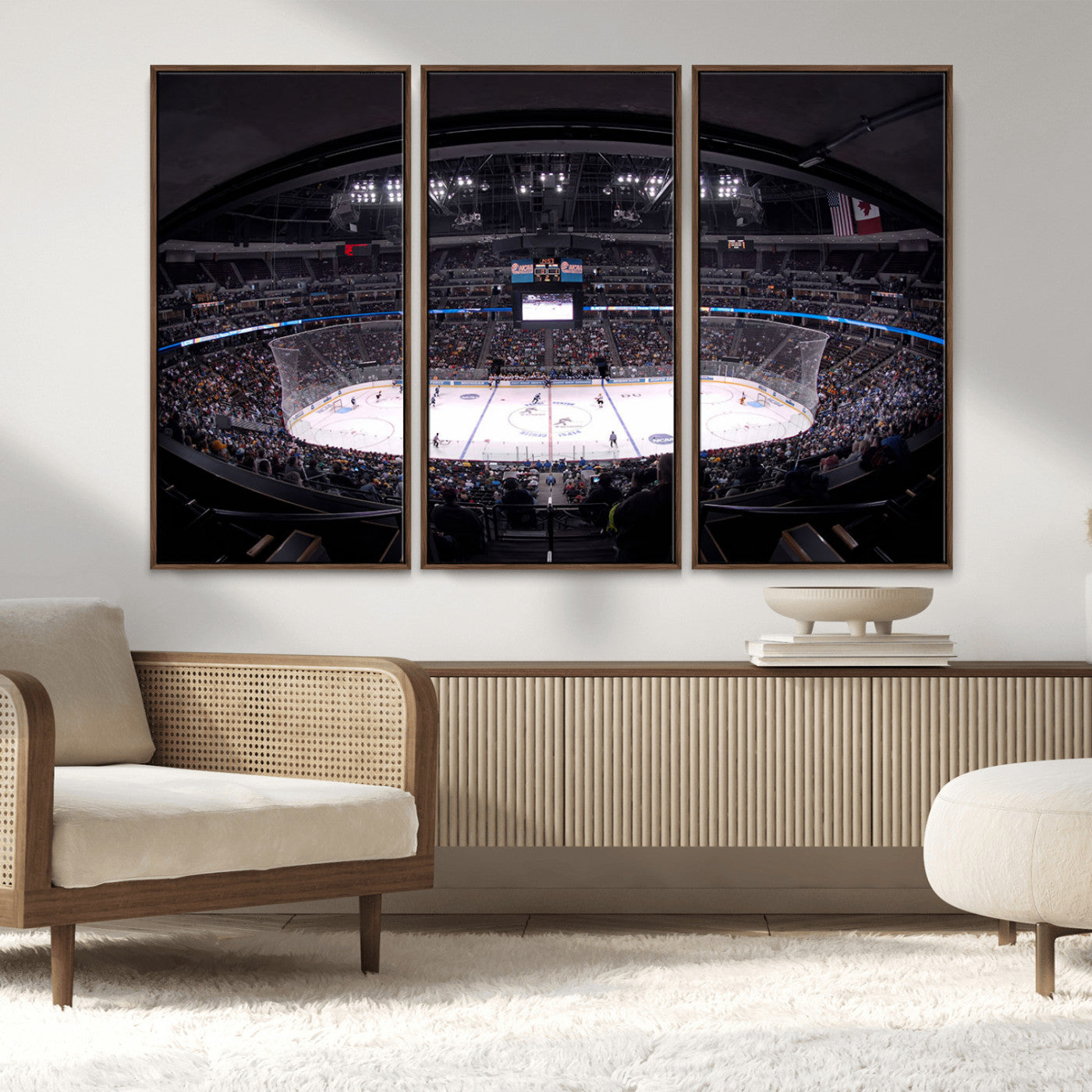 MGV-FC-48X32-3P - Ball Arena Denver Colorado Avalanche Hockey Team Wall Art Canvas Print - Denver Ice Hockey Stadium