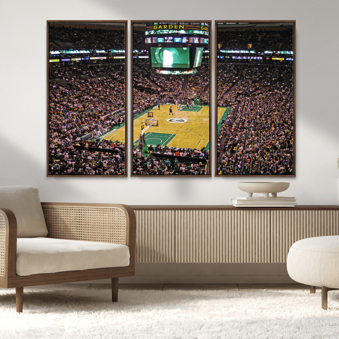 MGV-FC-48X32-3P - Celtics Game Versus The Timberwolves | Baseball Stadium Wall Art | Canvas Print | Ready to Hang
