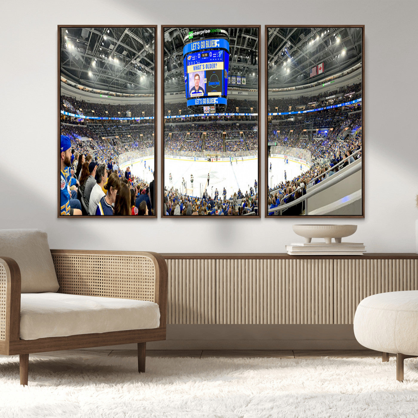 MGV-FC-48X32-3P - Enterprise Center | Missouri St. Louis Blues Ice Hockey Stadium Wall Art | Canvas Print | Ready to
