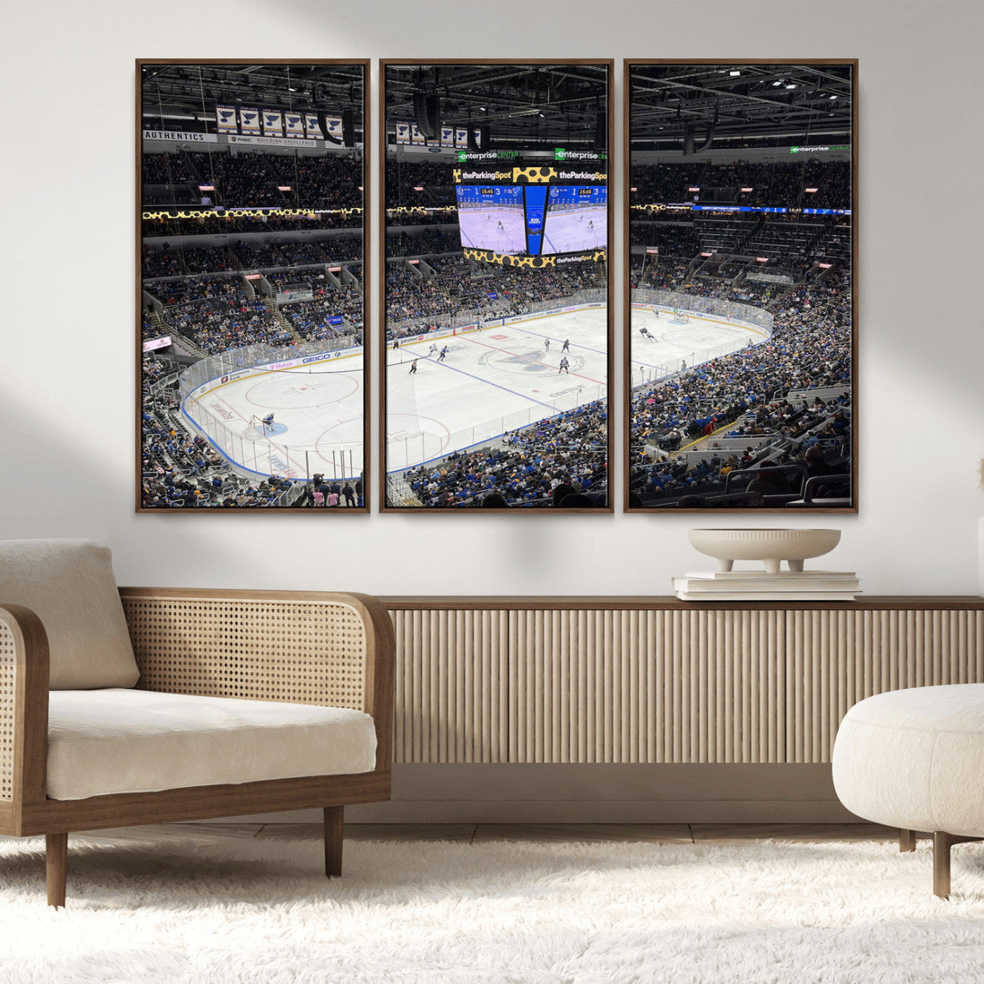 MGV-FC-48X32-3P - Enterprise Center Missouri St. Louis Blues Hockey Stadium Wall Art Canvas Print
