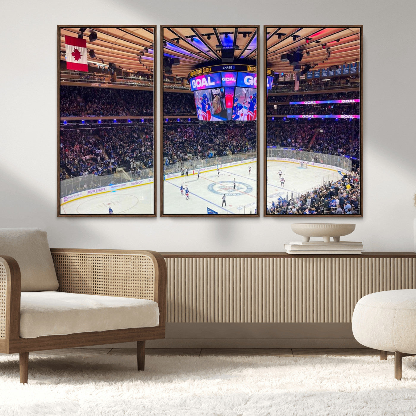 MGV-FC-48X32-3P - Madison New York Rangers Hockey Stadium Wall Art Canvas Print