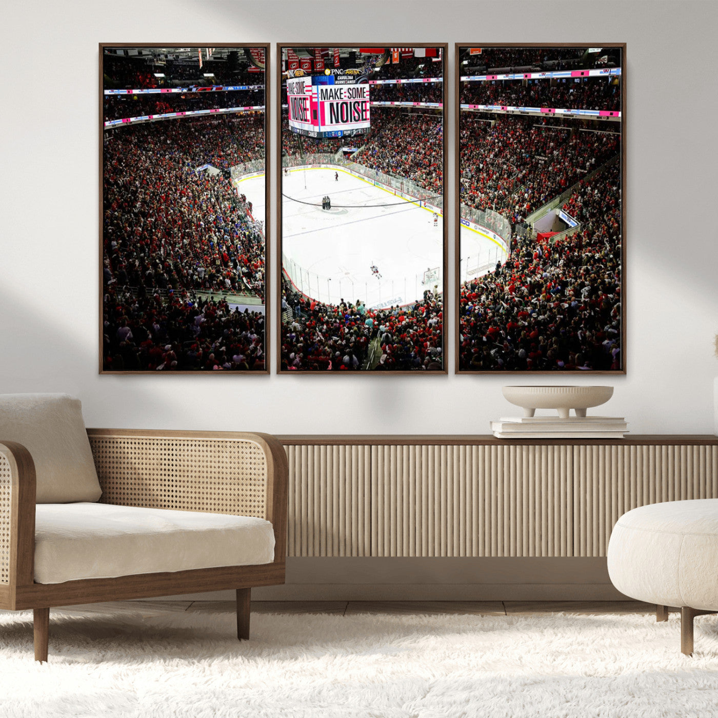 MGV-FC-48X32-3P - PNC Arena Raleigh North Carolina Hurricanes Hockey Stadium Wall Art Canvas, North Carolina