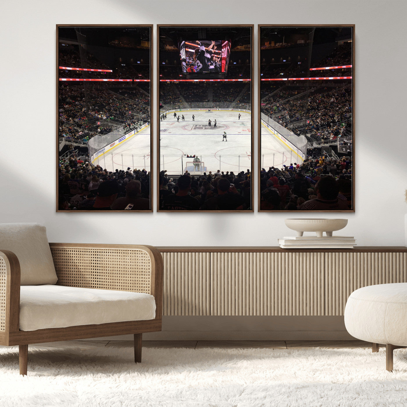 MGV-FC-48X32-3P - T Mobile Arena Paradise Nevada Vegas Golden Knights Ice Hockey Stadium Canvas Print Wall Art
