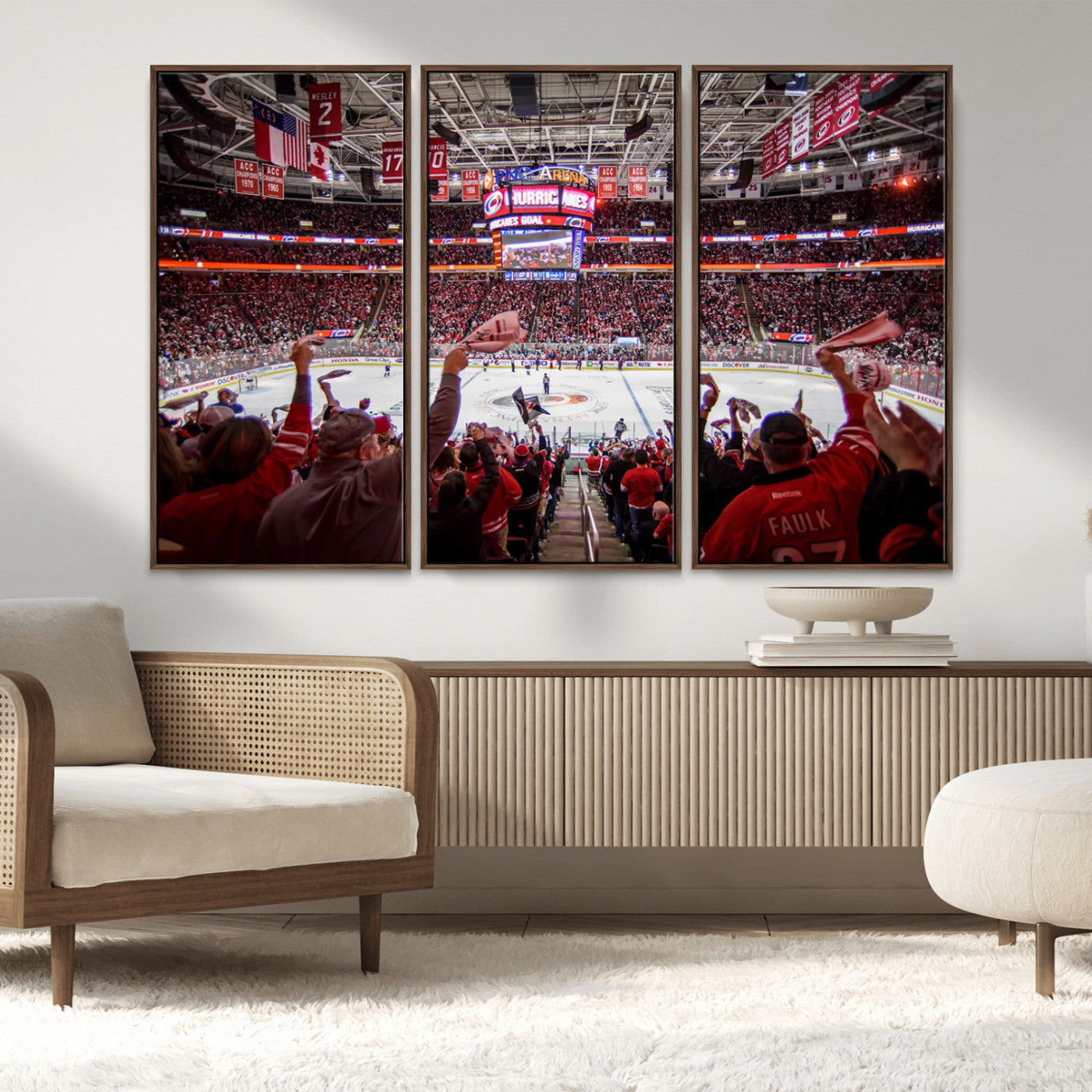 MGV-FC-48X32-3P - Carolina Hurricanes Ice Hockey Stadium Wall Art, Carolina Hurricanes Canvas Print