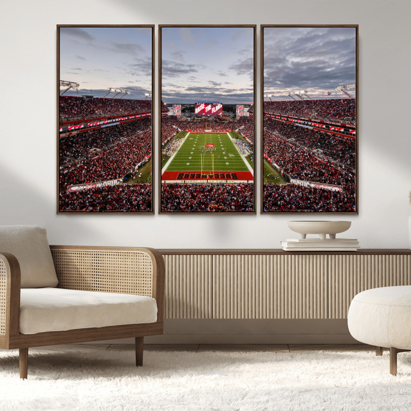 MGV-FC-48X32-3P - Florida Tampa Raymond James Stadium Wall Art Canvas Print - NFL Football Stadium Print Canvas