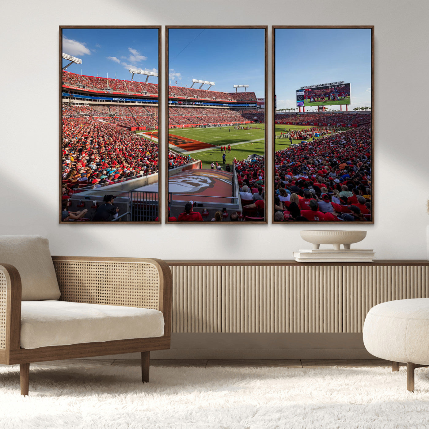 MGV-FC-48X32-3P - Florida Tampa Raymond James Stadium Wall Art Canvas Print - NFL Football Stadium Print