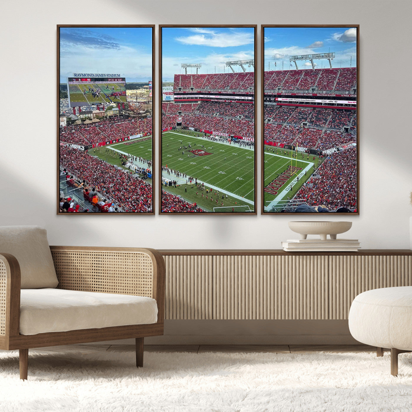 MGV-FC-48X32-3P - Florida Tampa Raymond James Stadium Wall Art Canvas Print - NFL Football Stadium Print Canvas