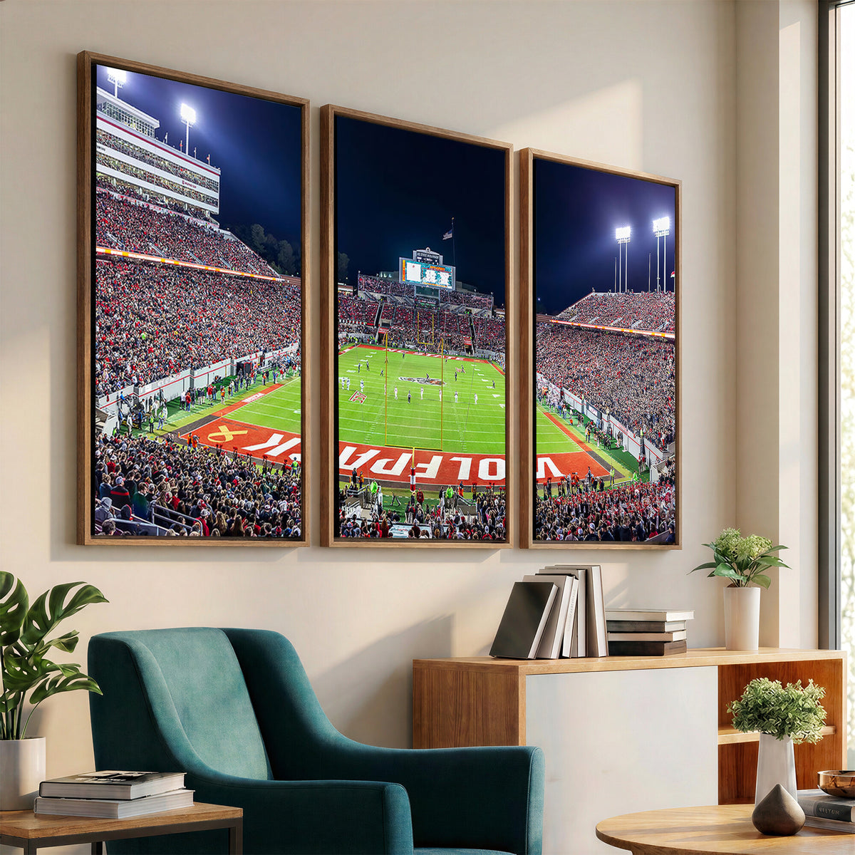 23086-MGV-CV-36X24 - NC State Wolfpack Canvas Print - Raleigh Carter-Finley Stadium Wall Art, Football Team Canvas Print
