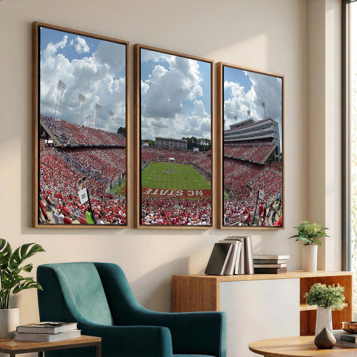 30640-MGV-CV-36X24 - NC State Wolfpack Football Team Print Canvas- Raleigh Carter-Finley Stadium Wall Art Canvas Print