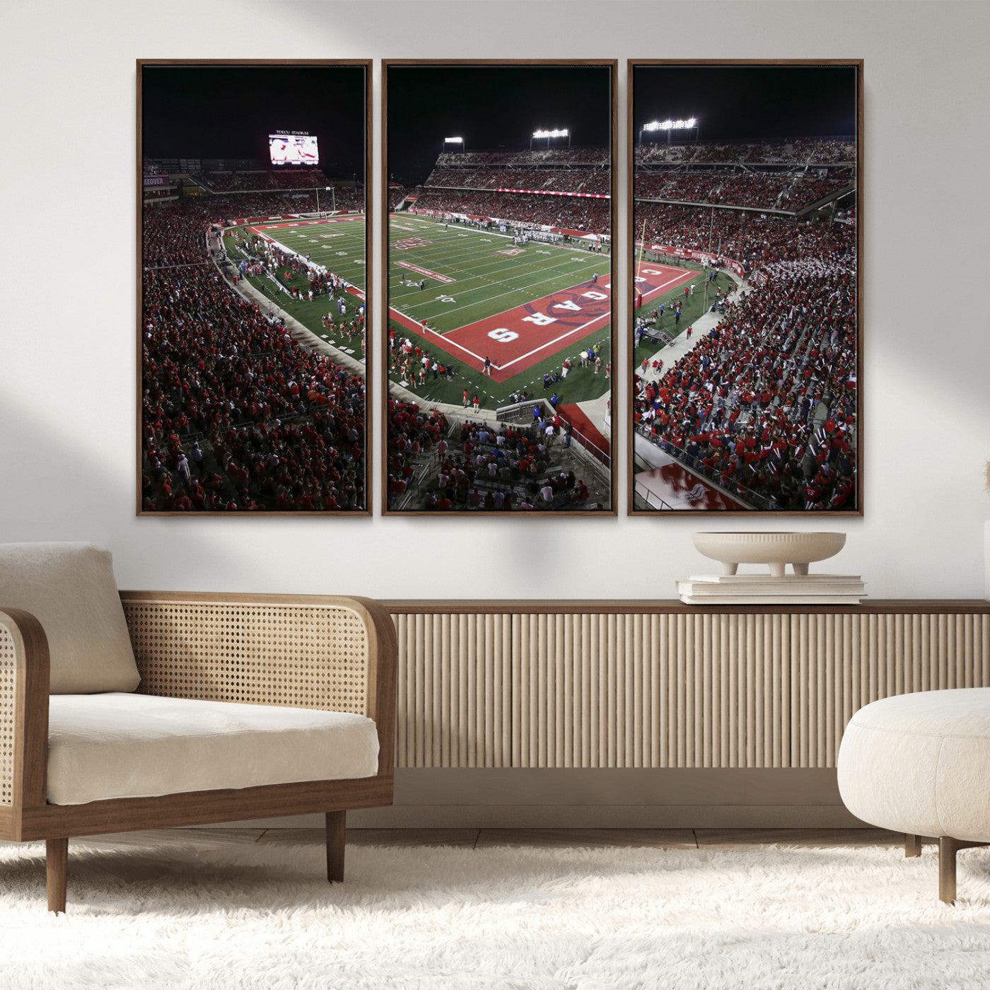 MGV-FC-48X32-3P - Houston Cougars Football Team Print - Houston TDECU Stadium Wall Art Canvas Print