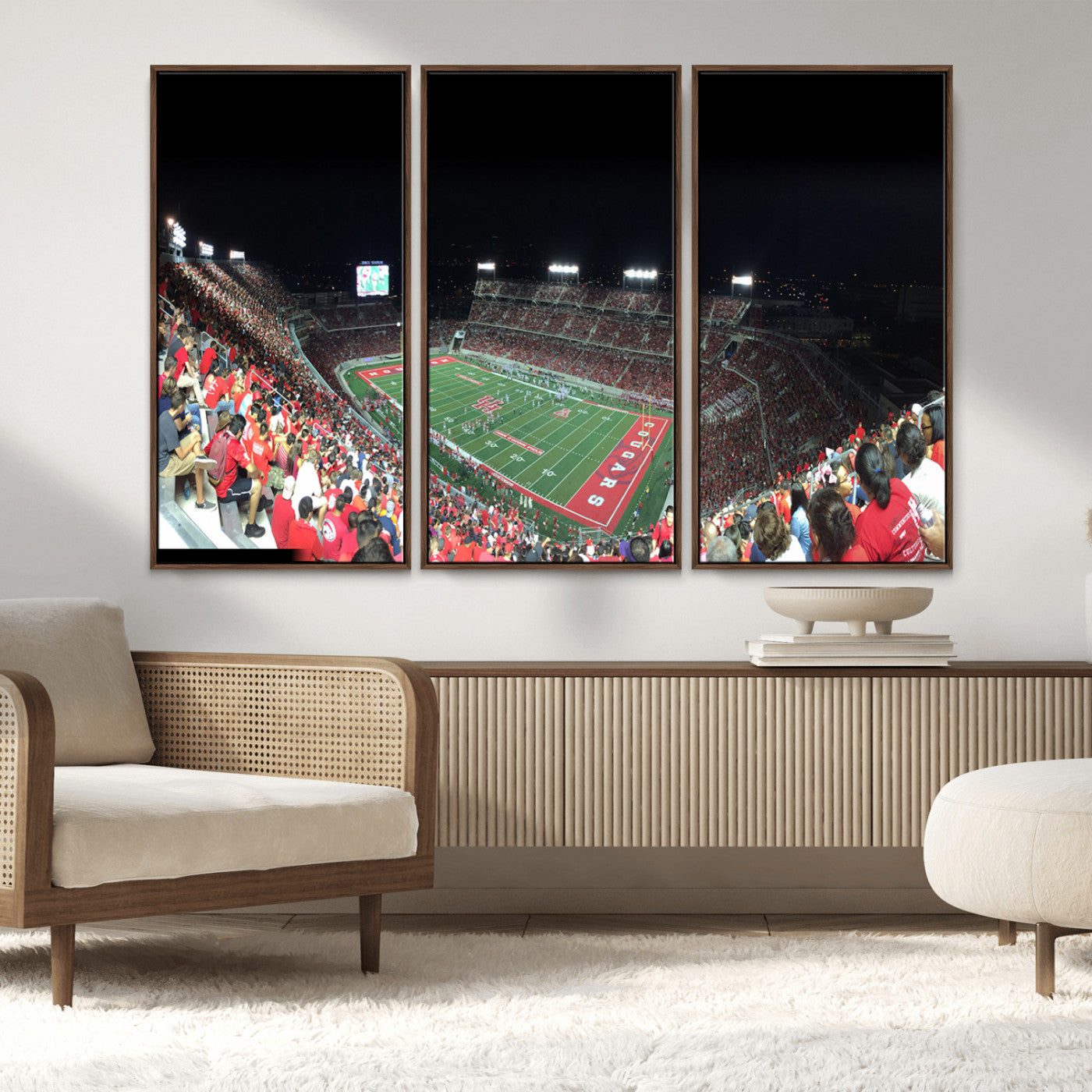 MGV-FC-48X32-3P - Houston Cougars Football Team Print - Houston TDECU Stadium Wall Art Canvas Print