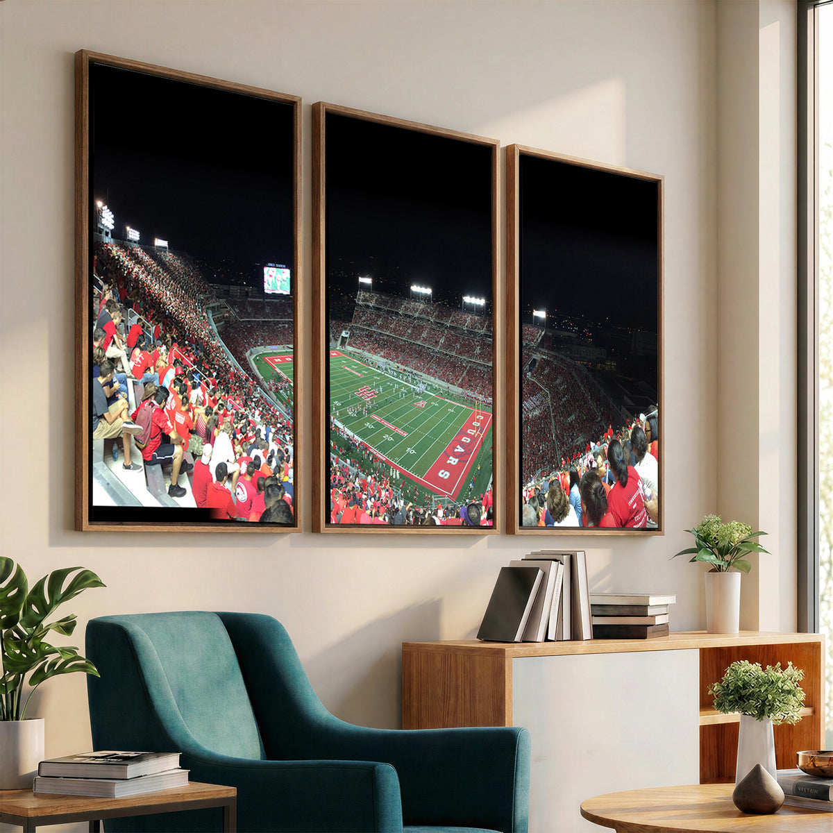 67036-MGV-CV-36X24 - Houston Cougars Football Team Print - Houston TDECU Stadium Wall Art Canvas Print