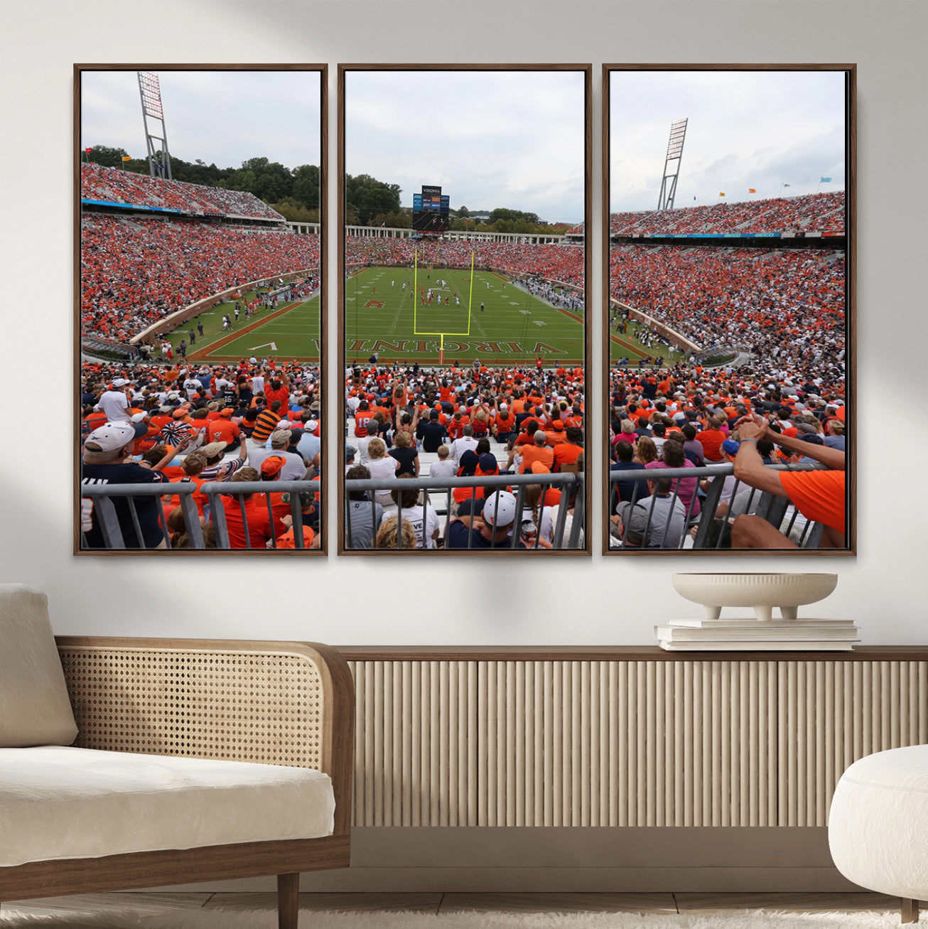 63606-MGV-CV-36X24 - Virginia Cavaliers Football Team Print - Charlottesville Scott Stadium Print Wall Art Canvas