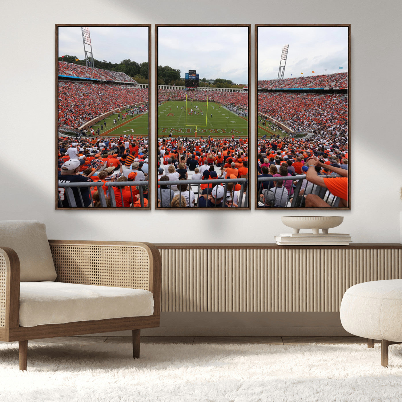 MGV-FC-48X32-3P - Virginia Cavaliers Football Team Print - Charlottesville Scott Stadium Print Wall Art Canvas